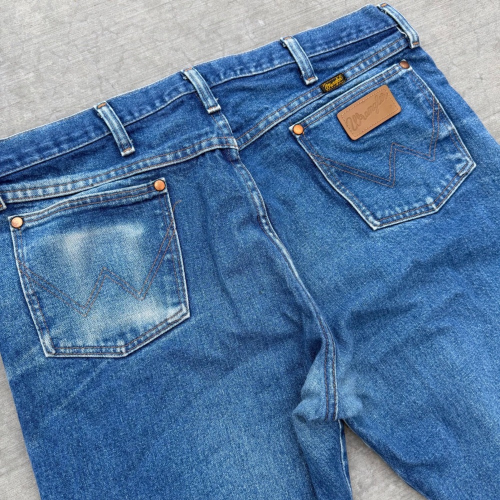 Wrangler 13MWZPW Cowboy Cut Jeans Mens 36x32 Blue Straight Leg Denim Western